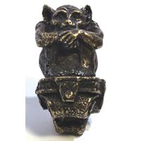 Emenee OR370-ABS Premier Collection Sitting Gargoyke 2-3/4 inch x 1-1/2 inch in Antique Bright Silver Wild Things Series